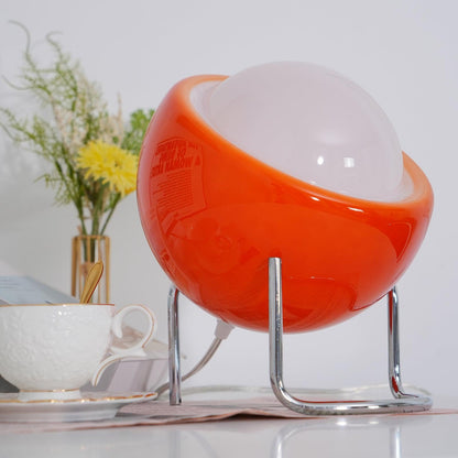 Margaux Bauhaus Dome Table Lamp with Curved Metal Base