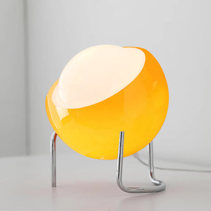 Margaux Bauhaus Dome Table Lamp with Curved Metal Base