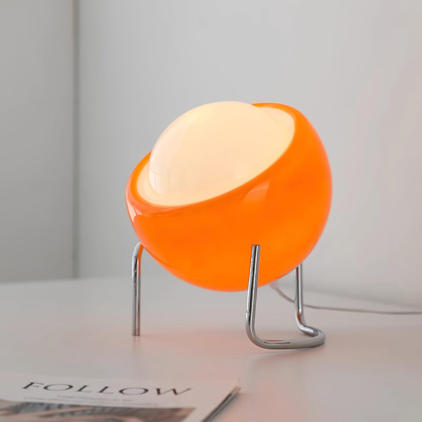 Margaux Bauhaus Dome Table Lamp with Curved Metal Base