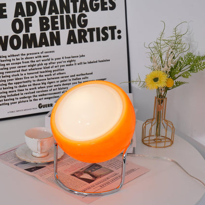 Margaux Bauhaus Dome Table Lamp with Curved Metal Base