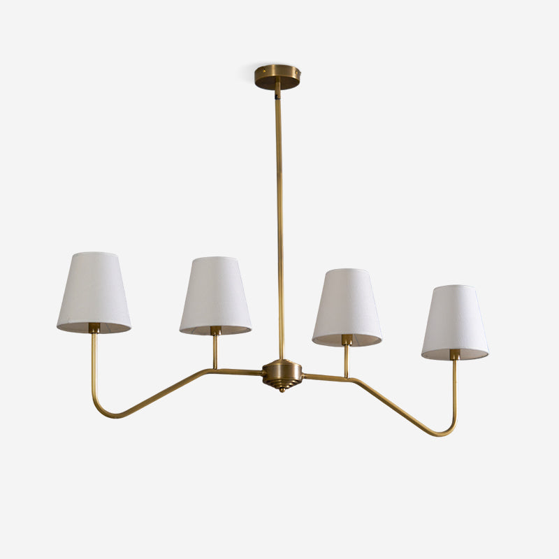 Colette Linear Brass Fabric Shade Chandelier