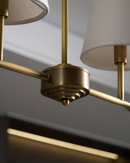 Colette Linear Brass Fabric Shade Chandelier