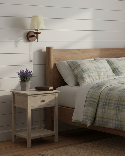 Applique murale Isabelle Blixen Bois et Tissu Éclairage classique