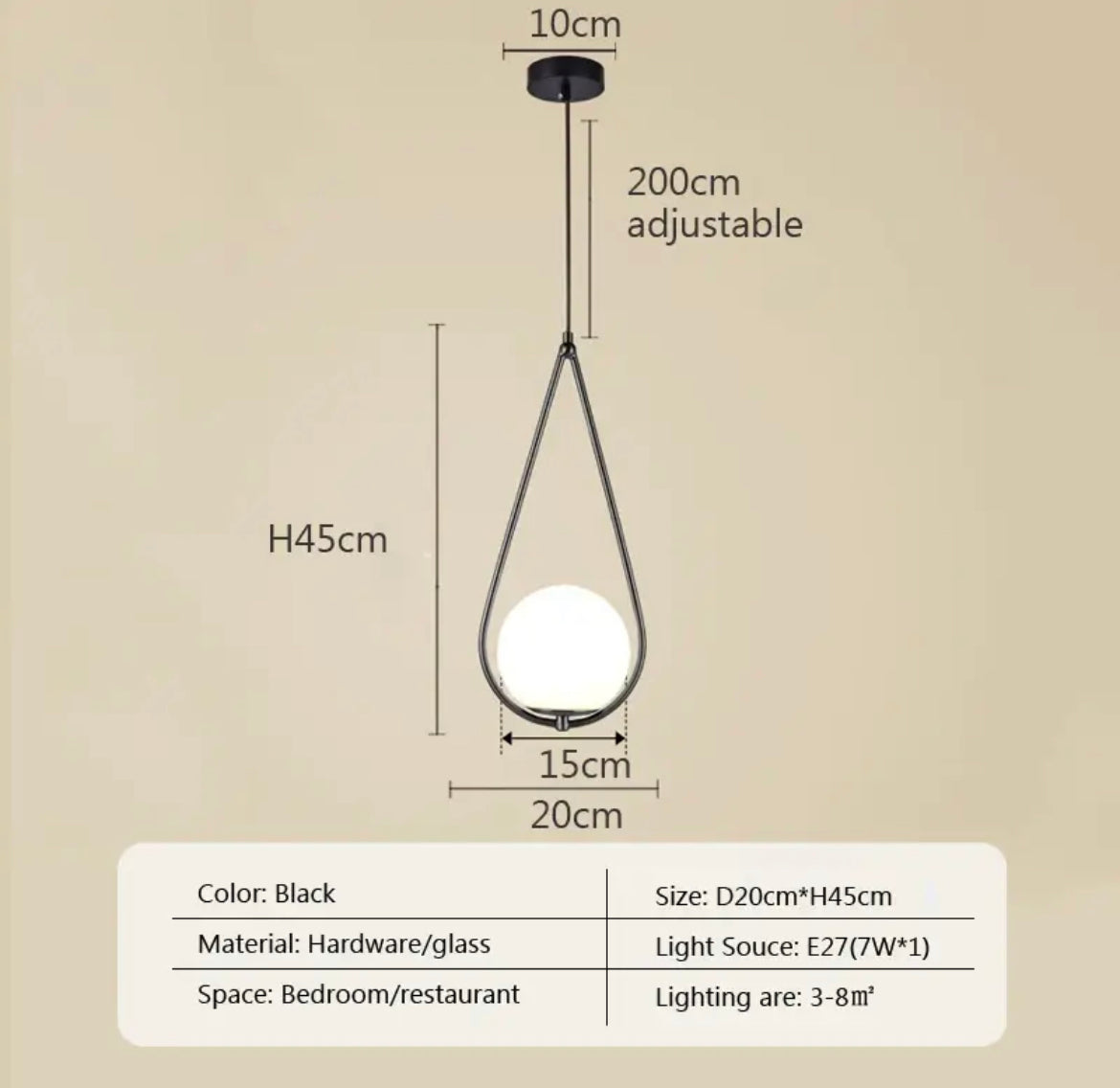 Isabelle Spherical Opal Pendant Light