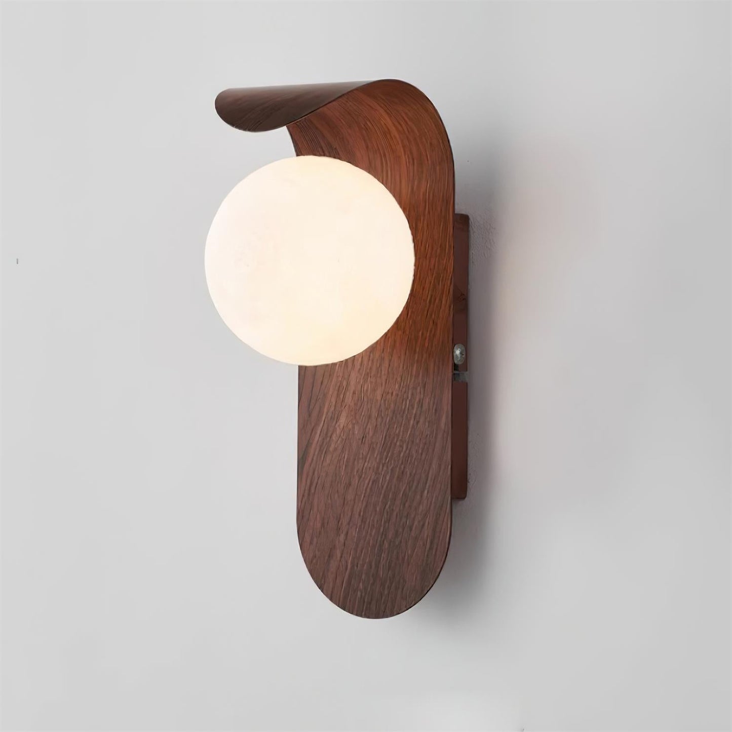 Amélie Carlyle Wall Lamp with Frosted Globe and Wood Base