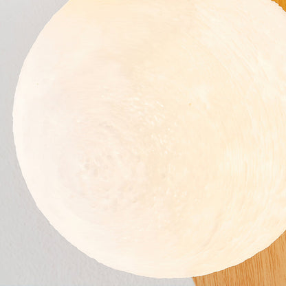 Amélie Carlyle Wall Lamp with Frosted Globe and Wood Base