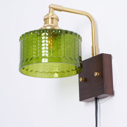 Applique murale enfichable Camille Cavella avec verre écaillé vert et transparent