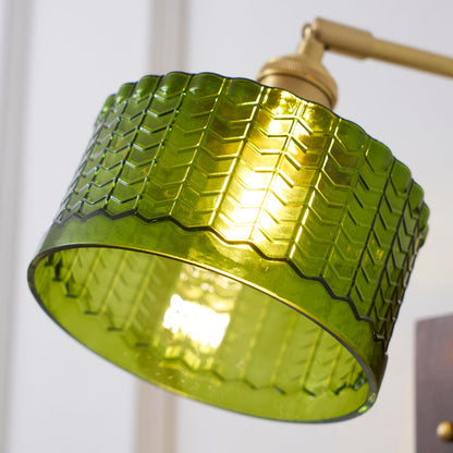 Applique murale Eléonore Cavella avec abat-jour en verre écaillé vert