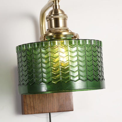 Applique murale enfichable Camille Cavella avec verre écaillé vert et transparent