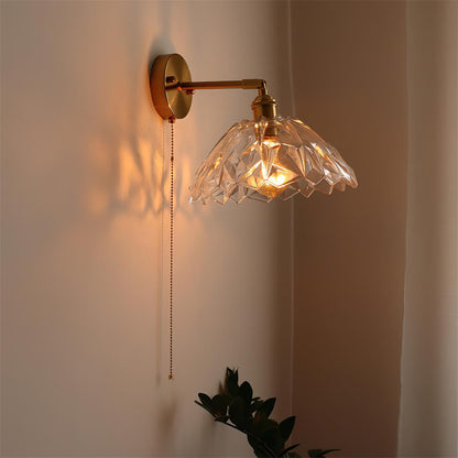 Éliane Cavella Round Wall Lamp with Textured Glass Shade