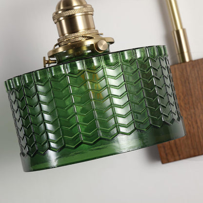 Applique murale Eléonore Cavella avec abat-jour en verre écaillé vert