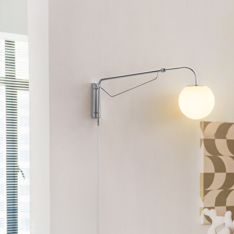 Élise Chrome Rocker Wall Lamp Silver Modern Adjustable Sconce