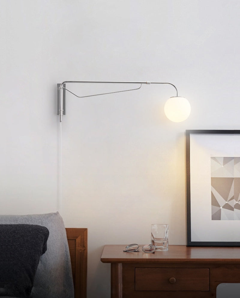 Élise Chrome Rocker Wall Lamp Silver Modern Adjustable Sconce