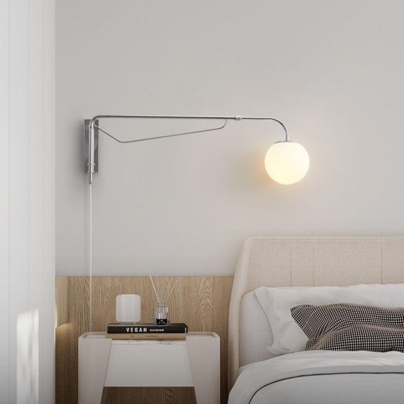 Élise Chrome Rocker Wall Lamp Silver Modern Adjustable Sconce