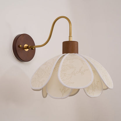 Docos Ciena Petal Applique Murale Luminaire Élégant en Métal et Tissu