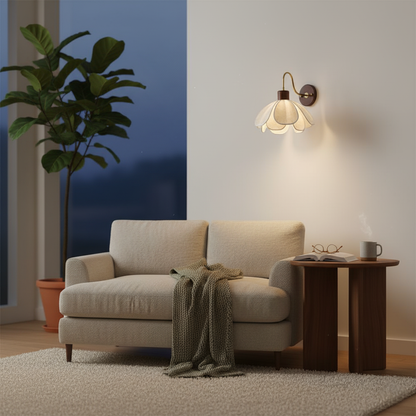 Docos Ciena Petal Applique Murale Luminaire Élégant en Métal et Tissu
