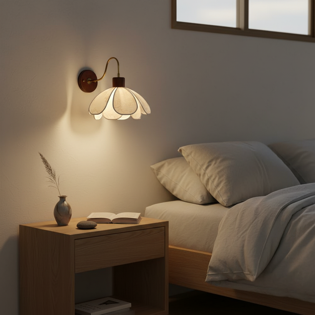 Docos Ciena Petal Applique Murale Luminaire Élégant en Métal et Tissu