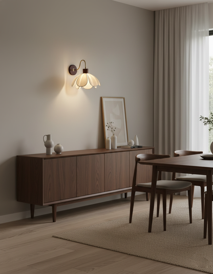 Docos Ciena Petal Applique Murale Luminaire Élégant en Métal et Tissu