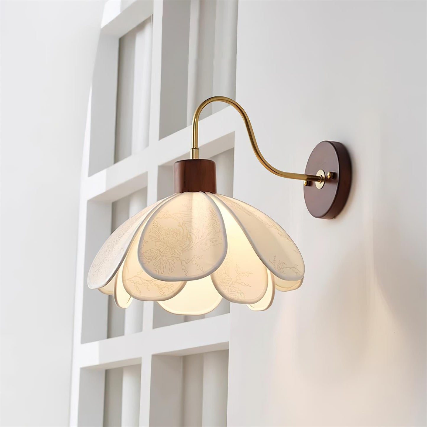 Docos Ciena Petal Applique Murale Luminaire Élégant en Métal et Tissu