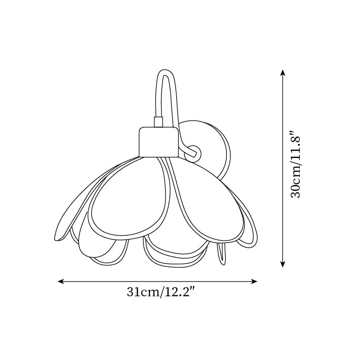 Docos Ciena Petal Applique Murale Luminaire Élégant en Métal et Tissu