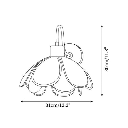 Docos Ciena Petal Applique Murale Luminaire Élégant en Métal et Tissu