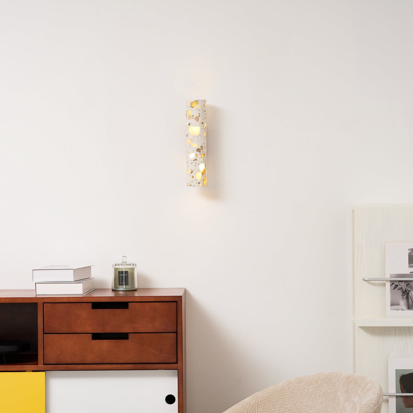 Sophie Clasten Wall Lamp Wood and Terrazzo LED Lighting