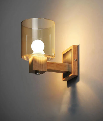 Applique murale LED en verre à cognac Élise