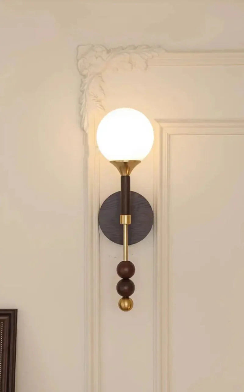 Applique Murale Globe en Bois et Verre Camille Colonia