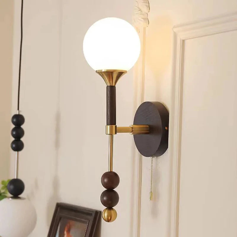 Applique Murale Globe en Bois et Verre Camille Colonia