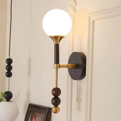 Applique Murale Globe en Bois et Verre Camille Colonia
