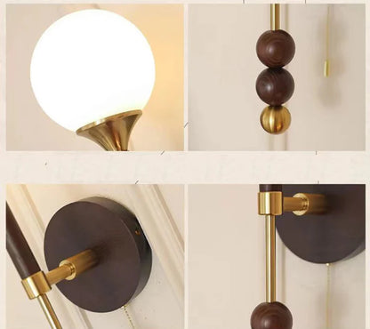 Applique Murale Globe en Bois et Verre Camille Colonia
