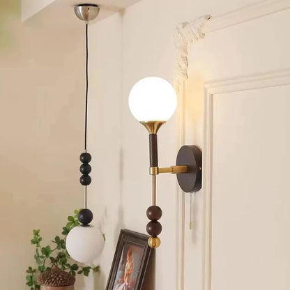 Applique Murale Globe en Bois et Verre Camille Colonia