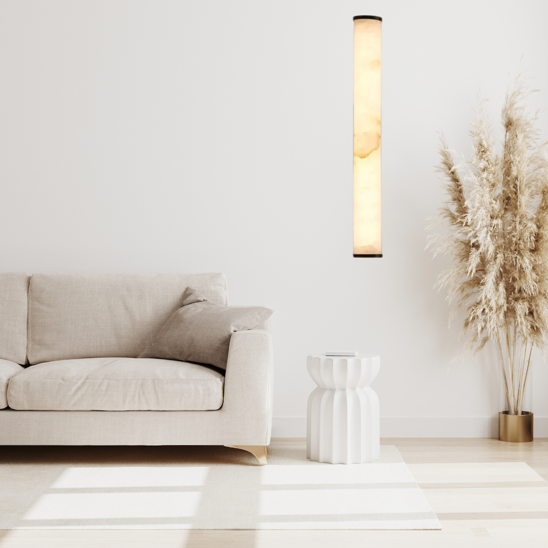 Clara Marble & Copper Vertical Sconce