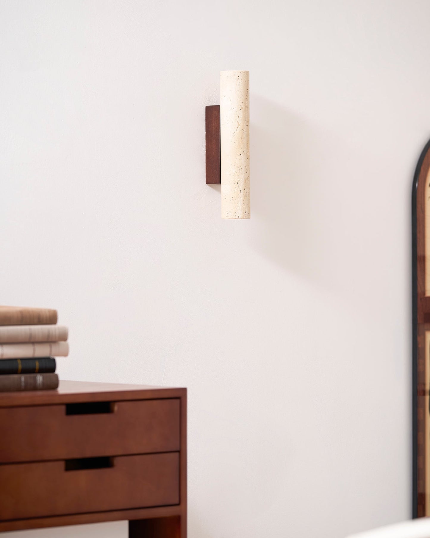 Aurélie Core Wall Lamp Wood and Travertine LED Lighting