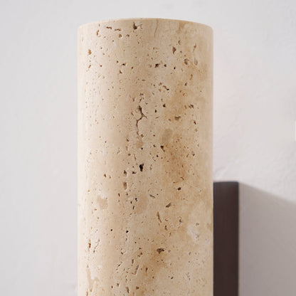 Aurélie Core Wall Lamp Wood and Travertine LED Lighting