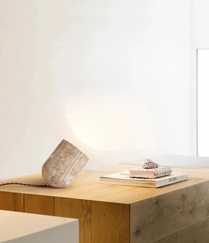 Elodie Travertine Sculptural Lamp