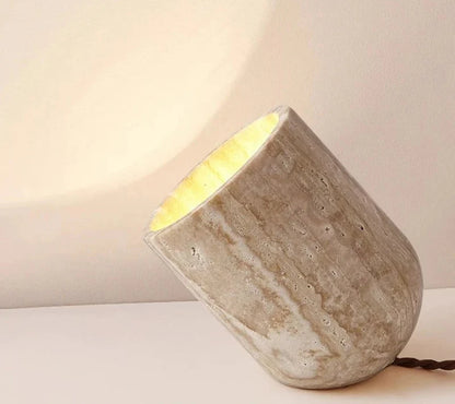 Elodie Travertine Sculptural Lamp