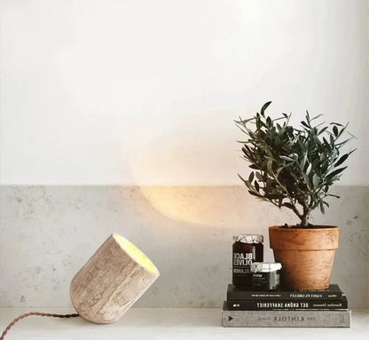 Elodie Travertine Sculptural Lamp