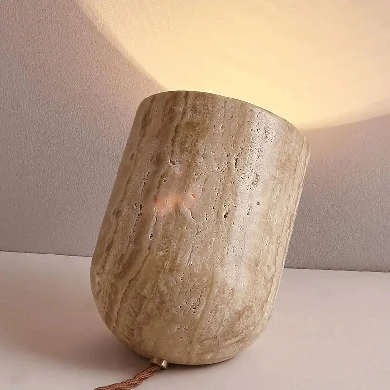 Elodie Travertine Sculptural Lamp