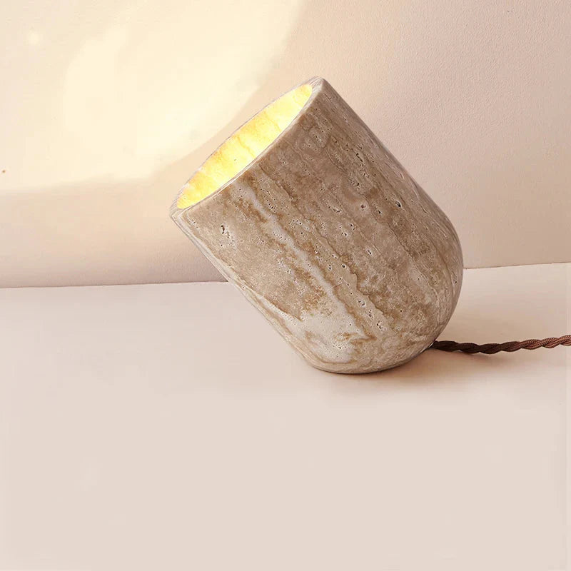 Elodie Travertine Sculptural Lamp