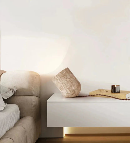 Elodie Travertine Sculptural Lamp