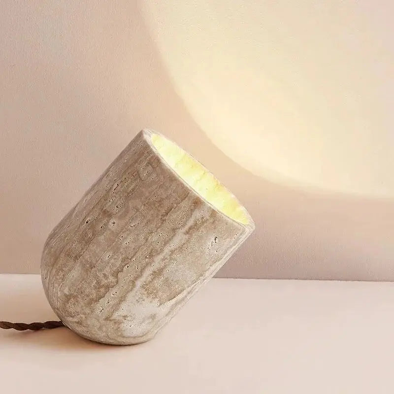 Elodie Travertine Sculptural Lamp