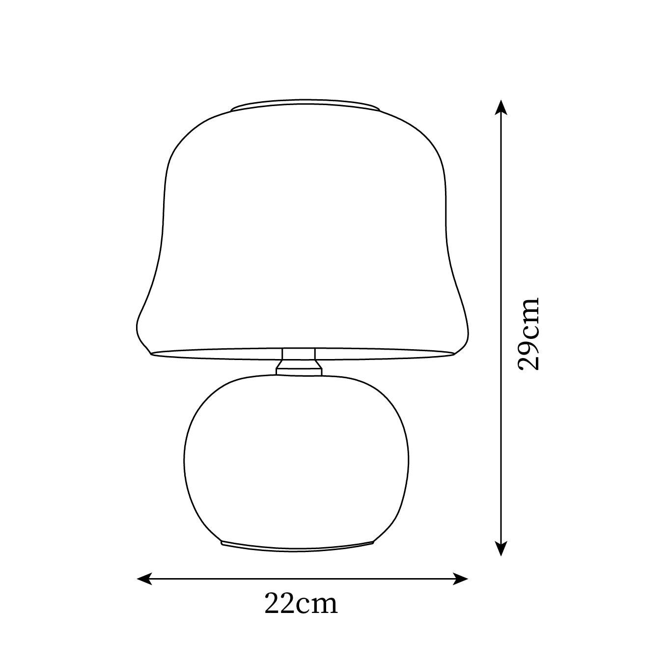 Lampe de Table Giulia Crème Champignon avec Abat-jour en Verre Émaillé