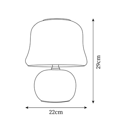 Lampe de Table Giulia Crème Champignon avec Abat-jour en Verre Émaillé