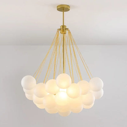 Inès Minimalist Frosted Globe Chandelier