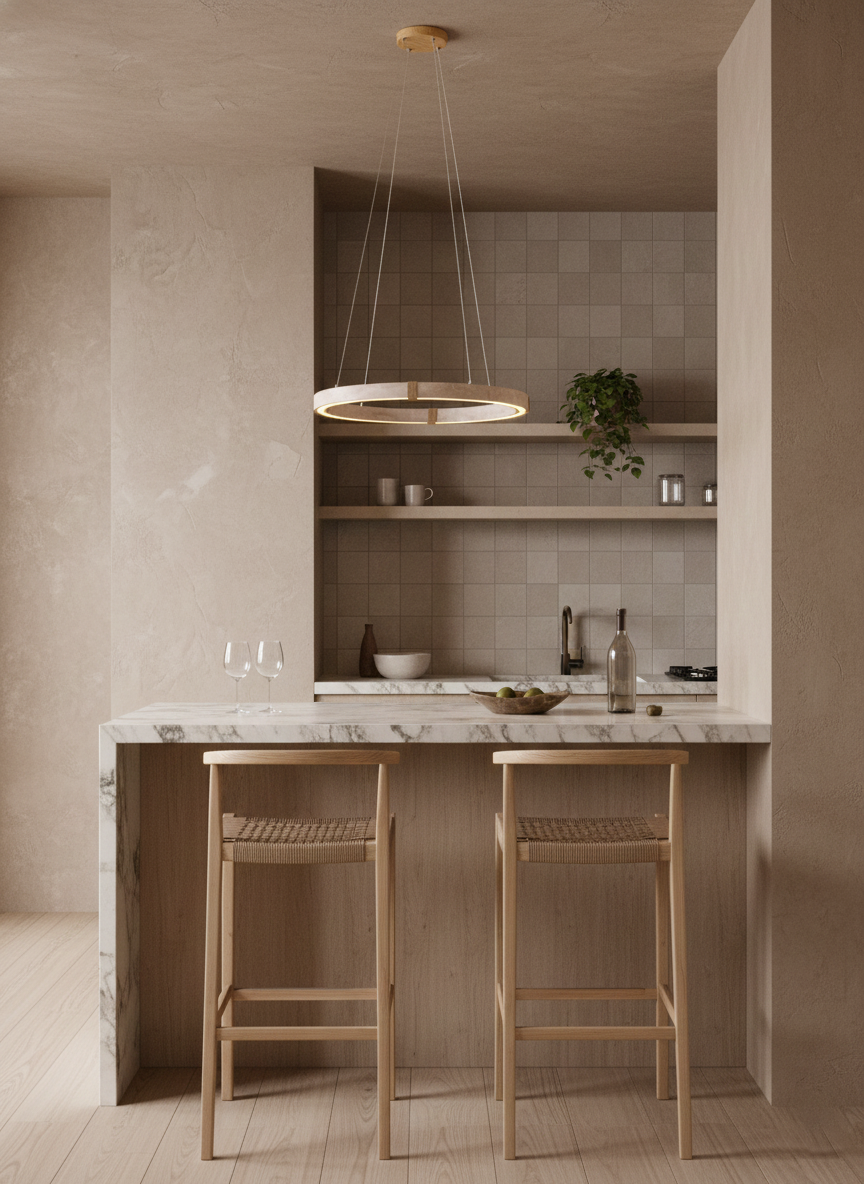 Lustre Amélie Dainolite Travertine Circle