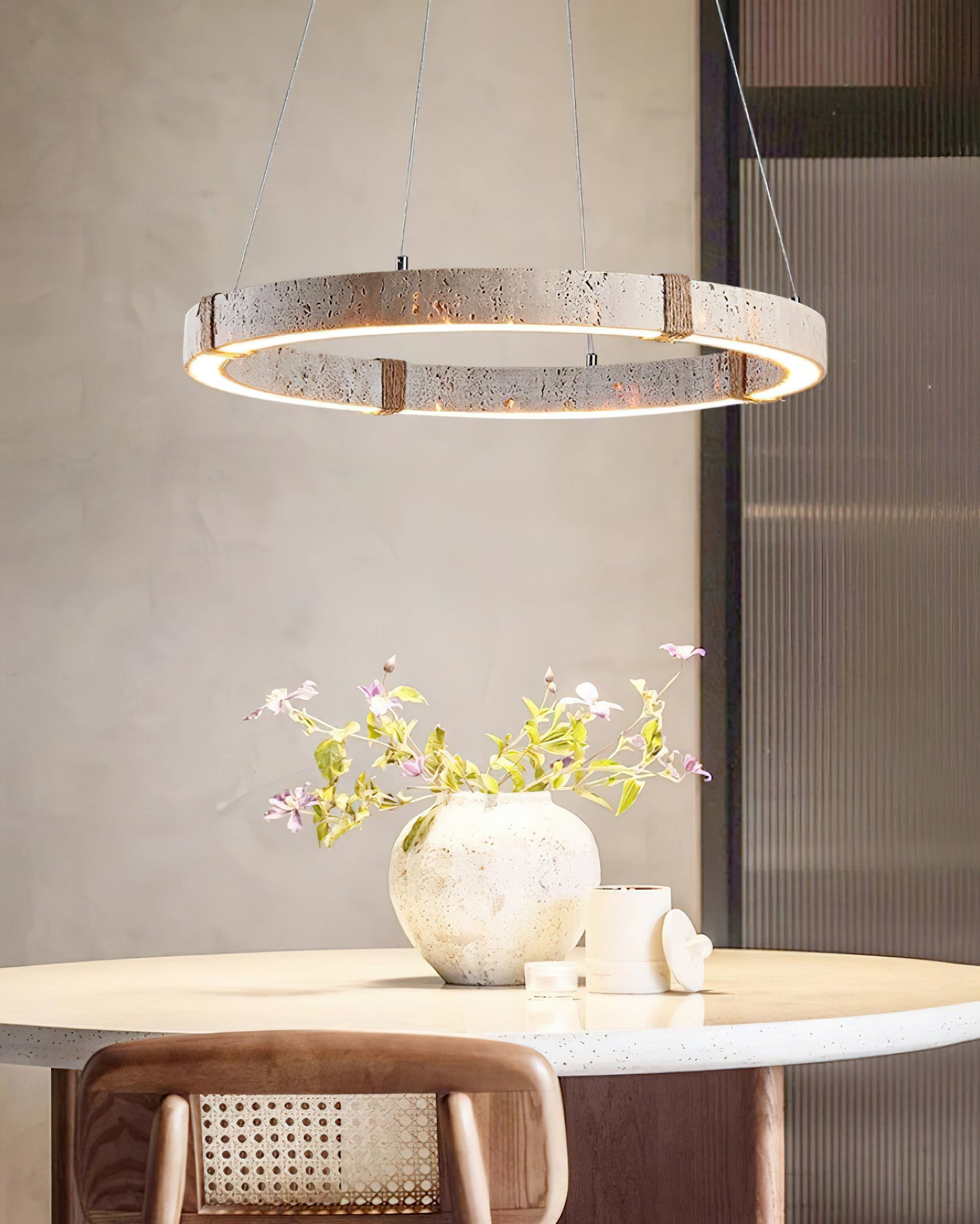 Lustre Amélie Dainolite Travertine Circle