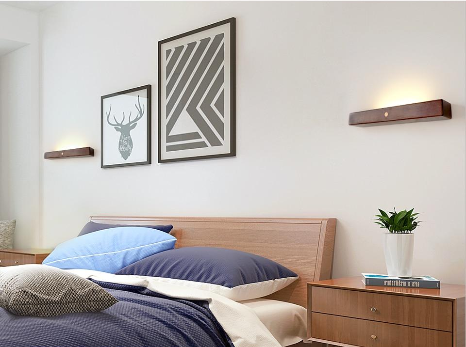 Matthieu Wooden Linear LED Wall Sconce