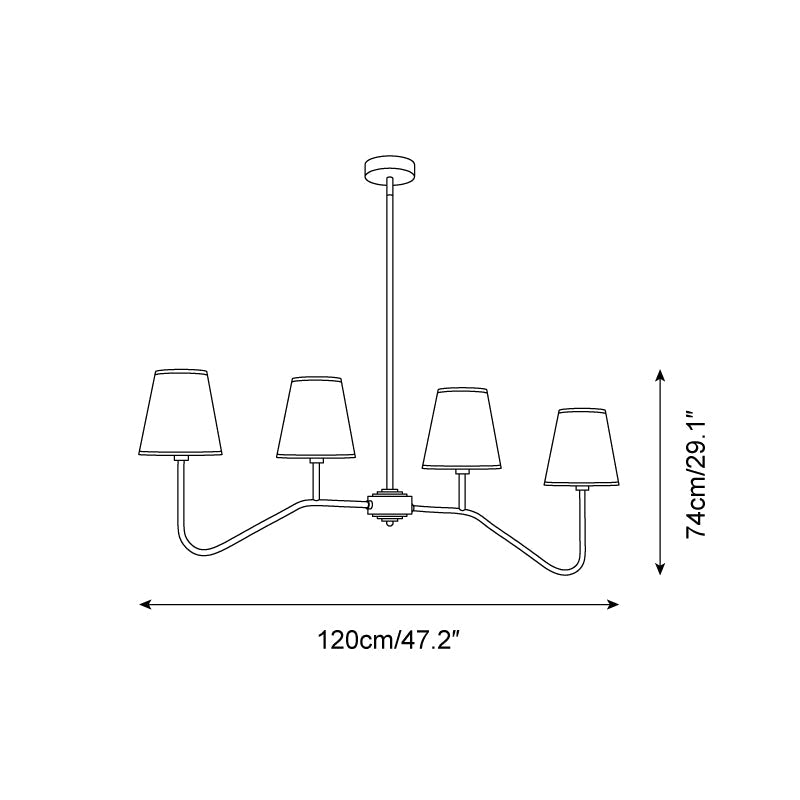 Colette Linear Brass Fabric Shade Chandelier
