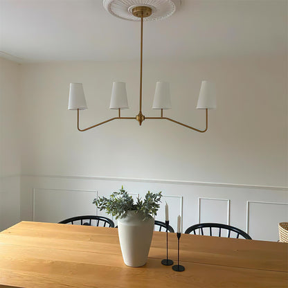 Colette Linear Brass Fabric Shade Chandelier
